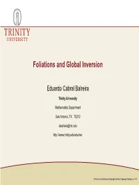 Foliations and Global Inversion