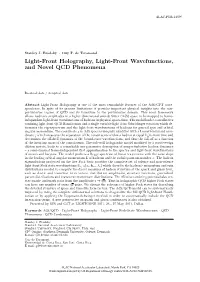 Light-Front Holography, Light-Front Wavefunctions, and Novel QCD Phenomena