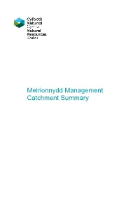 Meirionnydd Management Catchment Summary