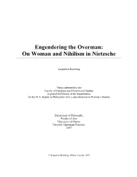 On Woman and Nihilism in Nietzsche