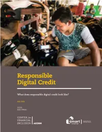 Responsible Digital Credit