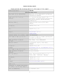 SECOND NATIONAL REPORT Please Provide the Following Details on The