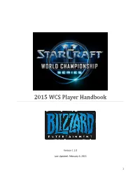 2015 WCS Player Handbook