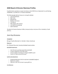 2020 Board of Director Nominee Profiles
