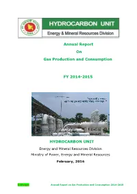 Annual Report on Gas Production and Consumption FY 2014-2015