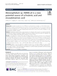 Monoraphidium Sp. HDMA-20 Is a New Potential Source of Α-Linolenic