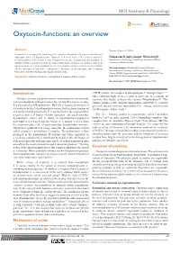 Oxytocin-Functions: an Overview