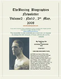Theboxing Biographies Newsletter Volume2 - No10 , 2Nd May, 2008