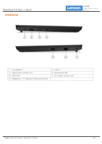 Thinkpad E14 Gen 2 (Intel) Reference
