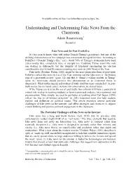 Understanding and Undermining Fake News from the Classroom Adam Rosenzweig1 Beyond 12