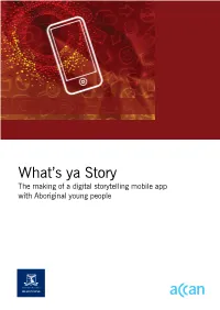 What's Ya Story: the Making of a Digital Storytelling Mobile App with Aboriginal Young People
