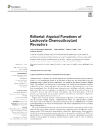 Atypical Functions of Leukocyte Chemoattractant Receptors