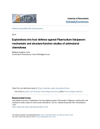 Explorations Into Host Defense Against Plasmodium Falciparum: Mechanistic and Structure-Function Studies of Antimalarial Chemokines