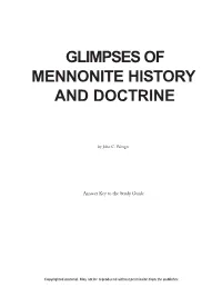 Glimpses of Mennonite History and Doctrine