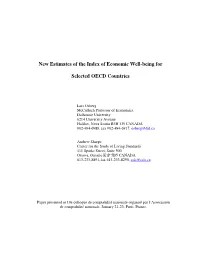 New Estimates of the Index of Economic Well-Being for Selected OECD Countries