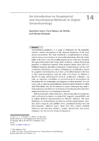 An Introduction to Geophysical and Geochemical Methods in Digital 14 Geoarchaeology