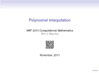 Polynomial Interpolation