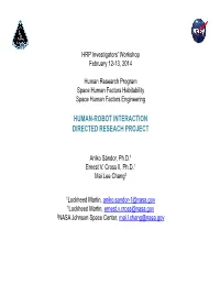 Human-Robot Interaction Directed Reseach Project