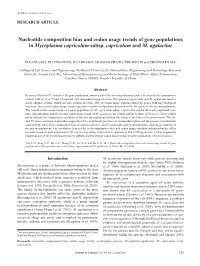 Nucleotide Composition Bias and Codon Usage Trends of Gene Populations in Mycoplasma Capricolum Subsp