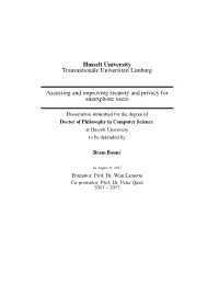 Assessing and Improving Security and Privacy for Smartphone Users