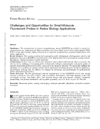 Challenges and Opportunities for Small-Molecule Fluorescent Probes in Redox Biology Applications