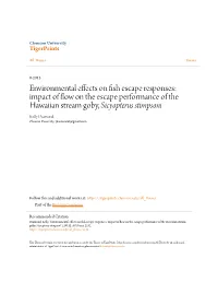 Environmental Effects on Fish Escape Responses