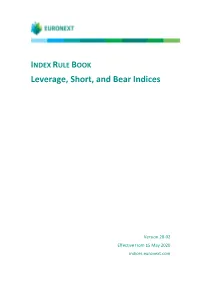INDEX RULE BOOK Leverage, Short, and Bear Indices