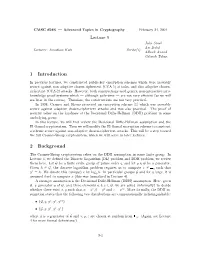 Lecture 9 1 Introduction 2 Background