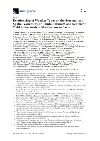 Relationship of Weather Types on the Seasonal and Spatial Variability of Rainfall, Runoﬀ, and Sediment Yield in the Western Mediterranean Basin