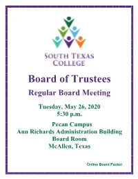2020-05-26 Regular Board Meeting Packet