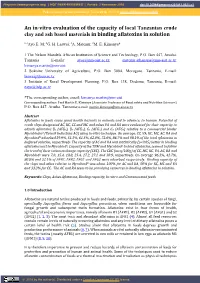 An In-Vitro Evaluation of the Capacity of Local Tanzanian Crude Clay and Ash Based Materials in Binding Aflatoxins in Solution