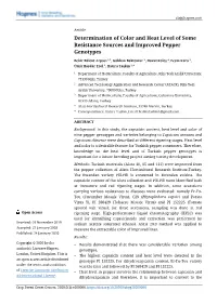 Determination of Colour and Heat Level of Some Resistance Sources and Improved Pepper Genotypes