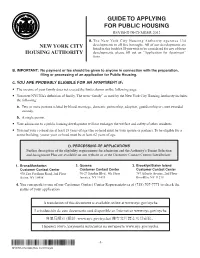 GUIDE to Applying for Public HOUSING REVISED December 2012