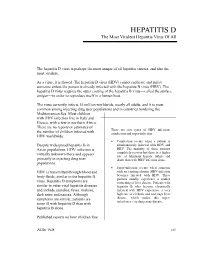 HEPATITIS D the Most Virulent Hepatitis Virus of All