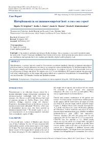 Histoplasmosis in an Immunocompetent Host: a Rare Case Report