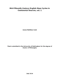 Mid-Fifteenth-Century English Mass Cycles in Continental Sources, Vol