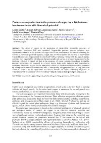 Protease Over-Production in the Presence of Copper by a Trichoderma Harzianum Strain with Biocontrol Potential
