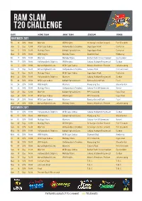 Ram Slam T20 CHALLENGE