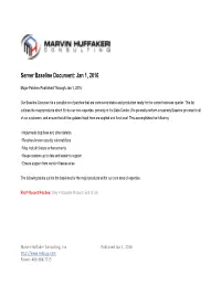 Server Baseline Document: Jan 1, 2016