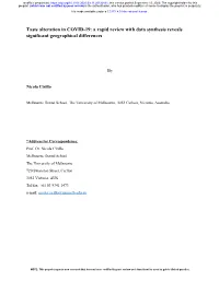 Taste Alteration in COVID-19: a Rapid Review with Data Synthesis Reveals Significant Geographical Differences