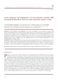 Acrylonitrile Butadiene Styrene), Under Ultrasonic Fatigue Testing