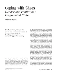 Coping with Chaos: Gender and Politics in a Fragmented State