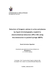 Detection of Biogenic Amines in Urine and Plasma by Liquid