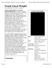 Frank Lloyd Wright - Wikipedia, the Free Encyclopedia