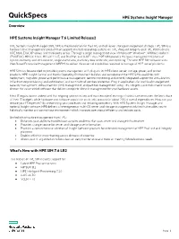 HPE Systems Insight Manager Overview