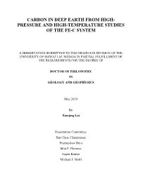 Pressure and High-Temperature Studies of the Fe-C System