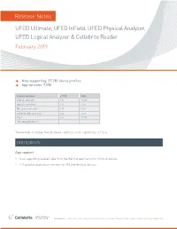 Release Notes UFED Ultimate, UFED Infield, UFED Physical Analyzer