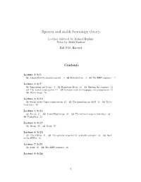 Spectra and Stable Homotopy Theory