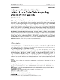 A Latin Finite-State Morphology Encoding Vowel Quantity