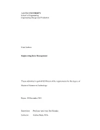 AALTO UNIVERSITY School of Engineering Engineering Design and Production